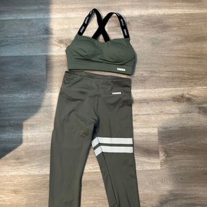 Stronger, sports bra, and leggings